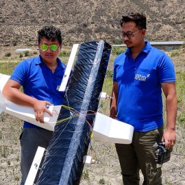 Bhutan team with a fixed wing drone