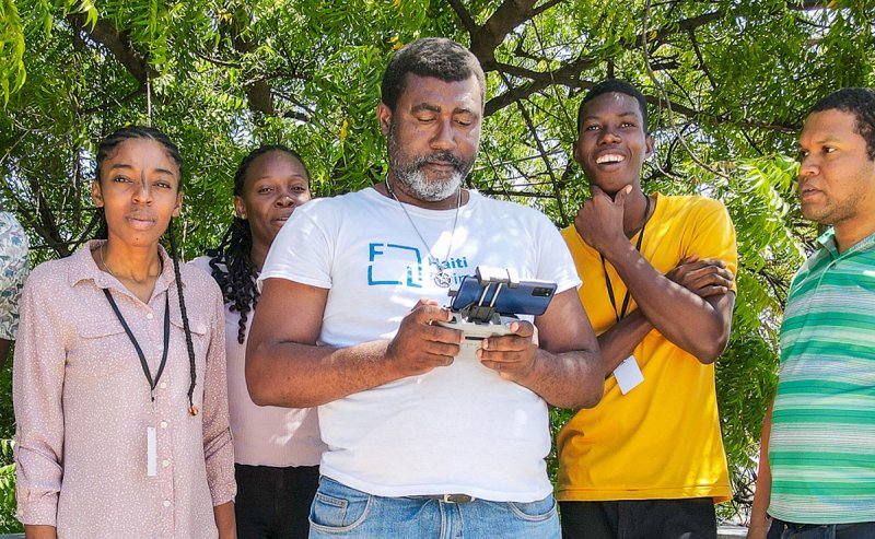 Haiti drone in the field