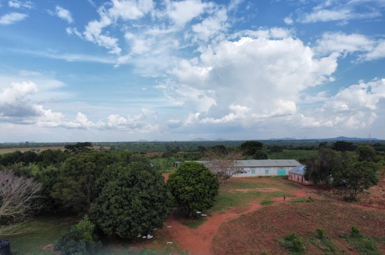 Uganda_Blog_Pura Organics farm warehouse surrounded by an orchard