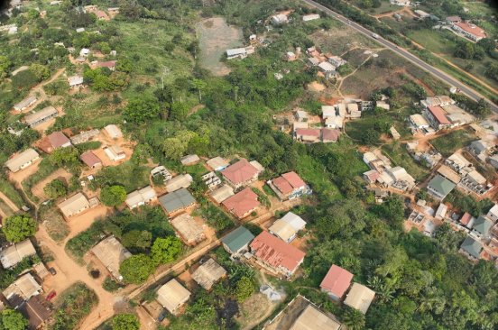 A drone shot of Mbankomo Municipality.