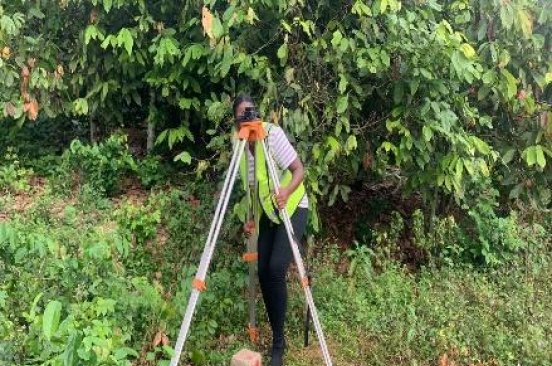 A member of Ghana Flying Labs out in the field.