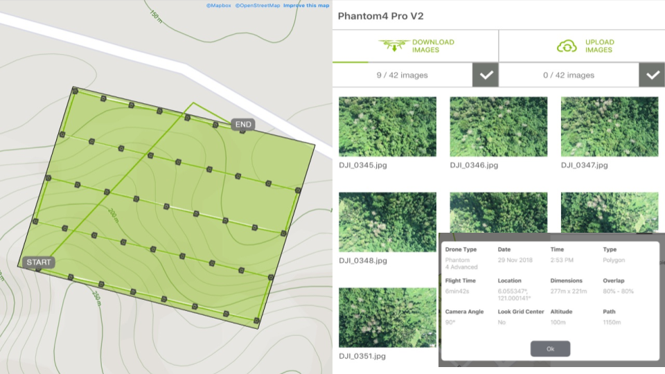 Figure 5. An example flight plan from Pix4D Capture application